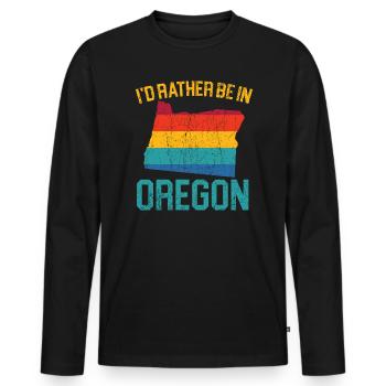 Je préfère être en Oregon USA Amérique Oregoniens - T-shirt manches longues Premium bio Homme - noir - Devant - Nico (187cm)