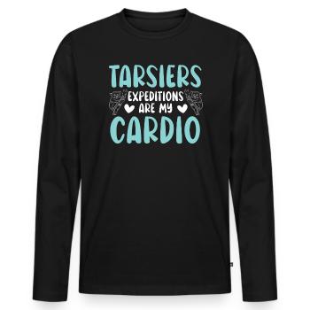 Les expéditions Tarsiers sont mon animal cardio animalier - T-shirt manches longues Premium bio Homme - noir - Devant - Nico (187cm)