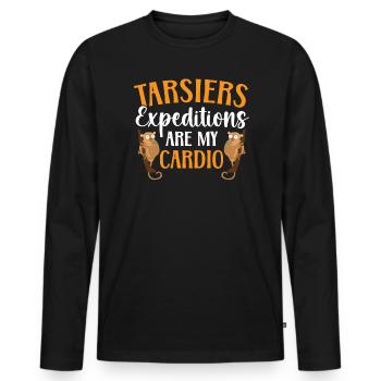 Les expéditions Tarsiers sont mon animal cardio animalier - T-shirt manches longues Premium bio Homme - noir - Devant - Nico (187cm)