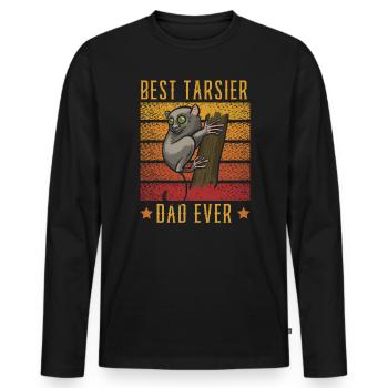 Bester Tarsier Dad jemals Big Eyes Trees Tierliebhaber - Männer Premium Bio Langarmshirt - Schwarz - Vorne - Nico (187cm)