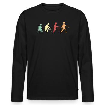 Amputationsrollstuhl Behinderter Amputierter Amputierter - Männer Premium Bio Langarmshirt - Schwarz - Vorne - Nico (187cm)