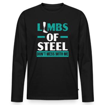 Amputationsrollstuhl Behinderter Amputierter Amputierter - Männer Premium Bio Langarmshirt - Schwarz - Vorne - Nico (187cm)