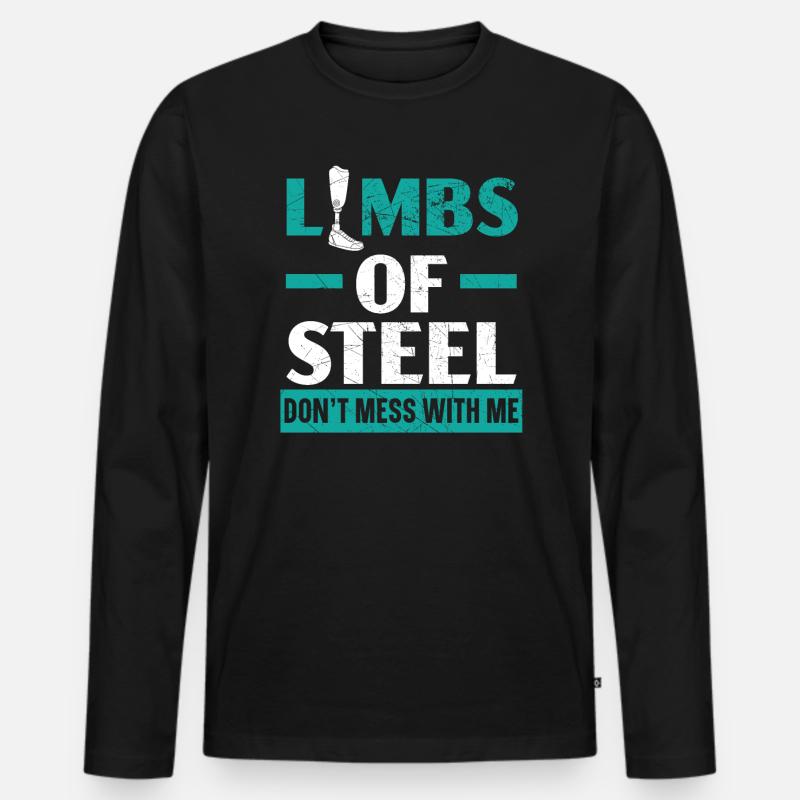Amputationsrollstuhl Behinderter Amputierter Amputierter - Männer Premium Bio Langarmshirt - Schwarz