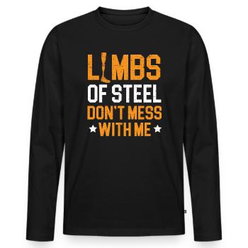 Amputationsrollstuhl Behinderter Amputierter Amputierter - Männer Premium Bio Langarmshirt - Schwarz - Vorne - Nico (187cm)