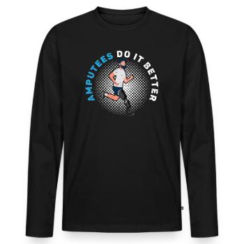 Amputierte machen es besser Behinderter Amputierter Amputierter - Männer Premium Bio Langarmshirt - Schwarz - Vorne - Nico (187cm)