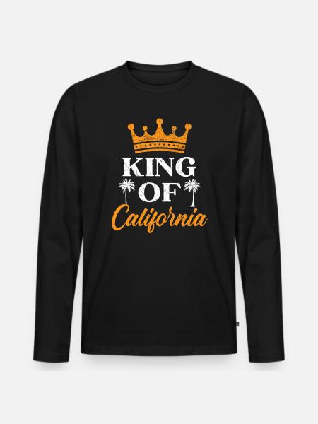 King Of California America Californian USA - Men's Premium Organic Long Sleeve Shirt - black