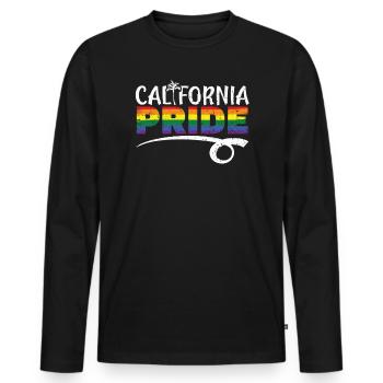 California Pride LGBTQ America Californian USA - Men's Premium Organic Long Sleeve Shirt - black - Front - Nico (187cm)