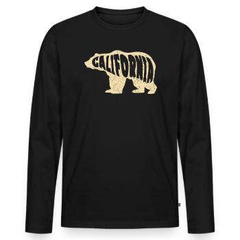California Bear America USA American Californian - Men's Premium Organic Long Sleeve Shirt - black - Front - Nico (187cm)