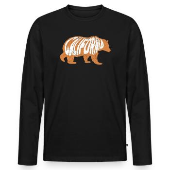 California Bear America USA American Californian - Men's Premium Organic Long Sleeve Shirt - black - Front - Nico (187cm)
