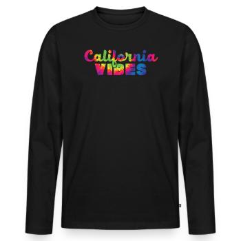 California Vibes USA America American Californian - Men's Premium Organic Long Sleeve Shirt - black - Front - Nico (187cm)