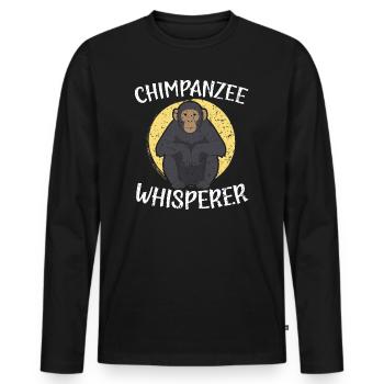 Chimpanzé Whisperer Singe Animal Zookeeper - T-shirt manches longues Premium bio Homme - noir - Devant - Nico (187cm)