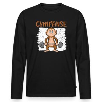 Gympanse Chimpanzé Singe Animal Zookeeper - T-shirt manches longues Premium bio Homme - noir - Devant - Nico (187cm)