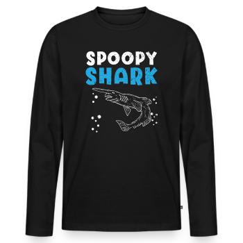Spoopy Shark Animal Marine Biologist Goblin Shark - Men's Premium Organic Long Sleeve Shirt - black - Front - Nico (187cm)