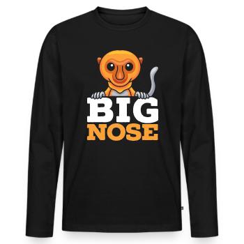 Große Nase Proboscis Affe Ape Wildlife Zookeeper - Männer Premium Bio Langarmshirt - Schwarz - Vorne - Nico (187cm)
