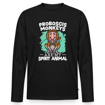 Probosenaffen sind mein Geistertier-Tierpfleger - Männer Premium Bio Langarmshirt - Schwarz - Vorne - Nico (187cm)