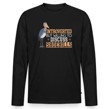Spuk in Ihren Träumen Schuhschnabel Stork Vogel Walkopf - Männer Premium Bio Langarmshirt - Schwarz - Vorne - Nico (187cm)