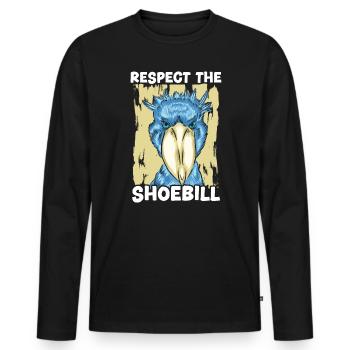 Respektieren Sie den Schuhschnabelvogelflüsterer Whalehead - Männer Premium Bio Langarmshirt - Schwarz - Vorne - Nico (187cm)
