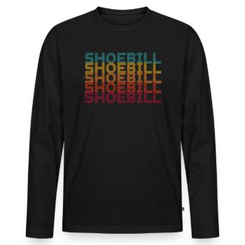 Retro Schuhschnabel Storch Vogel Flüsterer Walkopf - Männer Premium Bio Langarmshirt - Schwarz - Vorne - Nico (187cm)