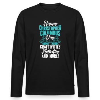 Alles Gute zum Christopher Columbus Day Italoamerikaner - Männer Premium Bio Langarmshirt - Schwarz - Vorne - Nico (187cm)
