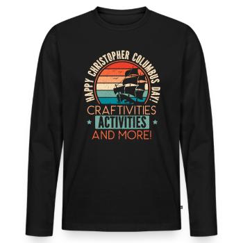 Alles Gute zum Christopher Columbus Day Italoamerikaner - Männer Premium Bio Langarmshirt - Schwarz - Vorne - Nico (187cm)