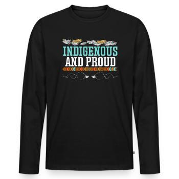 Indigener und stolzer Stolz der amerikanischen Ureinwohner - Männer Premium Bio Langarmshirt - Schwarz - Vorne - Nico (187cm)