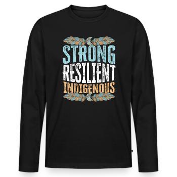 Starke, widerstandsfähige indigene amerikanische Ureinwohner - Männer Premium Bio Langarmshirt - Schwarz - Vorne - Nico (187cm)