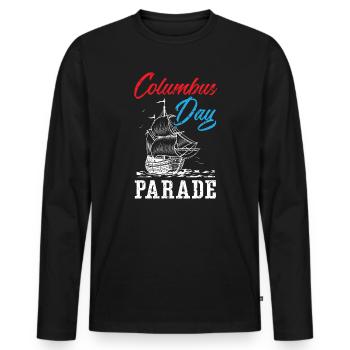 Columbus Day Parade Christoph Kolumbus Navigator - Männer Premium Bio Langarmshirt - Schwarz - Vorne - Nico (187cm)