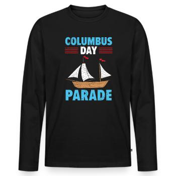 Columbus Day Parade Christoph Kolumbus Navigator - Männer Premium Bio Langarmshirt - Schwarz - Vorne - Nico (187cm)