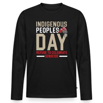 Journée des peuples autochtones Fierté amérindienne - T-shirt manches longues Premium bio Homme - noir - Devant - Nico (187cm)