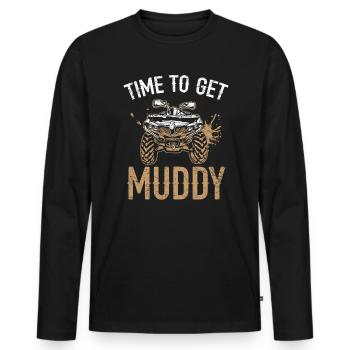 Zeit, um schlammige Quad Bike ATV Offroading Offroad zu bekommen - Männer Premium Bio Langarmshirt - Schwarz - Vorne - Nico (187cm)
