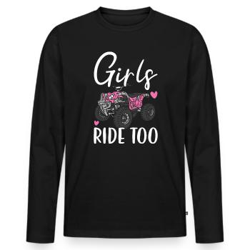 Mädchen fahren auch Quad Princess Quad Bike Offroading - Männer Premium Bio Langarmshirt - Schwarz - Vorne - Nico (187cm)