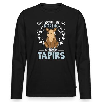Life Would Be So Boring Without Tapirs Tapir Lover - Men's Premium Organic Long Sleeve Shirt - black - Front - Nico (187cm)