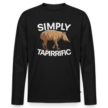 Simply Tapirrific Wildlife Animal Zookeeper Tapir - Men's Premium Organic Long Sleeve Shirt - black - Front - Nico (187cm)