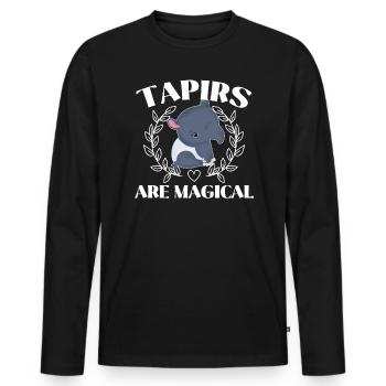 Tapirs Are Magical Wildlife Animal Zookeeper Tapir - Men's Premium Organic Long Sleeve Shirt - black - Front - Nico (187cm)