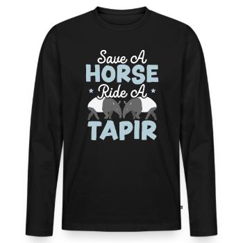 Save The Horse Ride A Tapir Wildlife Animal Tapir - Men's Premium Organic Long Sleeve Shirt - black - Front - Nico (187cm)