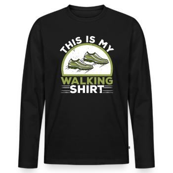 Walker Cardio Exercise Fitness This Is My Walking - Men's Premium Organic Long Sleeve Shirt - black - Front - Nico (187cm)
