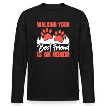 Walking Your Bestfriend Is An Honor Cardio Fitness - Men's Premium Organic Long Sleeve Shirt - black - Front - Nico (187cm)