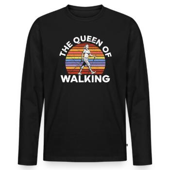 The Queen Of Walking Walker Cardio Exercise - Men's Premium Organic Long Sleeve Shirt - black - Front - Nico (187cm)