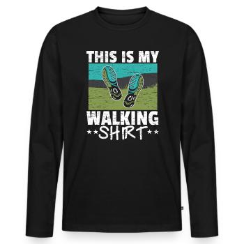 Walker Cardio Exercise Fitness This Is My Walking - Men's Premium Organic Long Sleeve Shirt - black - Front - Nico (187cm)