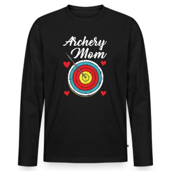 Bogenschießen Mama Bogenpfeil Bowman Mutter Ziel Bogenschütze - Männer Premium Bio Langarmshirt - Schwarz - Vorne - Nico (187cm)