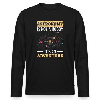 Astronomy Is Not A Hobby It's An Adventure - Men's Premium Organic Long Sleeve Shirt - black - Front - Nico (187cm)