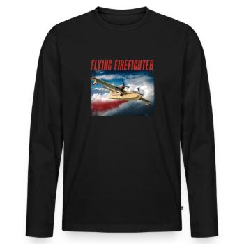 Brandbekämpfung Waldrand Löschflugzeug Vintage - Männer Premium Bio Langarmshirt - Schwarz - Vorne - Nico (187cm)