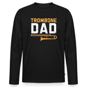 Trombone Dad Instrumentalist Musician Fathers Day - Men's Premium Organic Long Sleeve Shirt - black - Front - Nico (187cm)