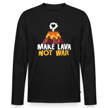 Make Lava Not War Earth Science Volcano Scientist - Men's Premium Organic Long Sleeve Shirt - black - Front - Nico (187cm)