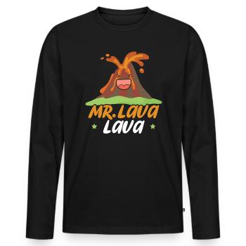 Mr. Lava Lava Earth Science Volcano Scientist - Men's Premium Organic Long Sleeve Shirt - black - Front - Nico (187cm)