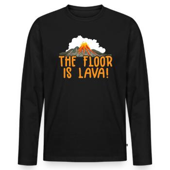 Le sol est volcanologue de lave géologie volcanologique volcan - T-shirt manches longues Premium bio Homme - noir - Devant - Nico (187cm)