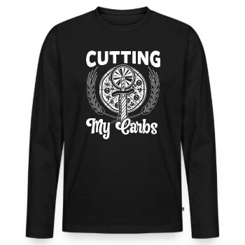 Couper Mes Glucides Pizza Eater Plat Italien Gourmet - T-shirt manches longues Premium bio Homme - noir - Devant - Nico (187cm)