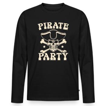 Pirate Party Caraïbes Buccaneer Pirate Lover - T-shirt manches longues Premium bio Homme - noir - Devant - Nico (187cm)