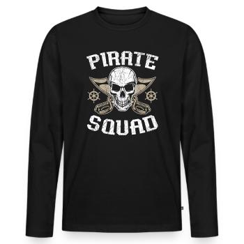 Pirate Squad Caraïbes Buccaneer Pirate Lover - T-shirt manches longues Premium bio Homme - noir - Devant - Nico (187cm)