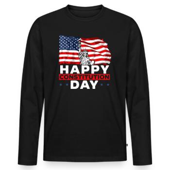 Happy Constitution Day New American USA Amérique - T-shirt manches longues Premium bio Homme - noir - Devant - Nico (187cm)